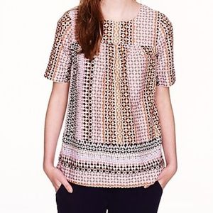 J. Crew Pink Kaleidoscope Print Top